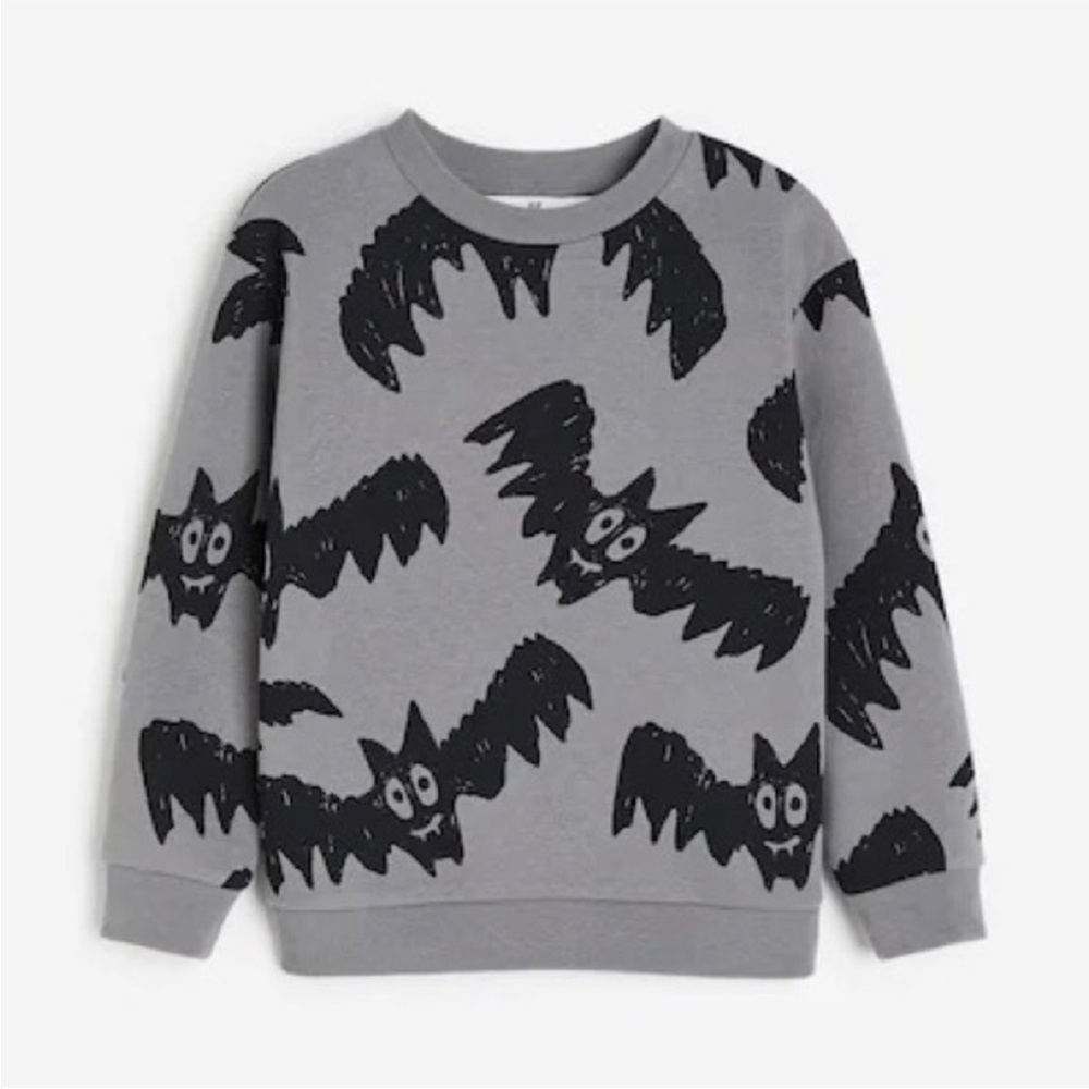 H&M Kids Black Bat Print Sweatshirt
